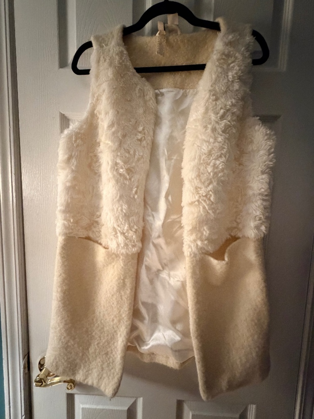 Long Faux Fur Sweater Cardigan Vest